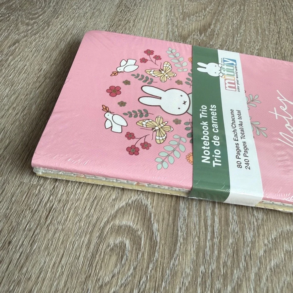 Miffy Notebook Trio 3-Pack Lined Journals Pink Yellow Blue Orange Circle Studio